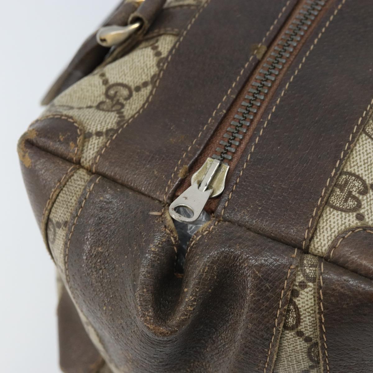 GUCCI GG Supreme Boston Bag PVC Beige Gold 14 03 3214 Auth LNZ370