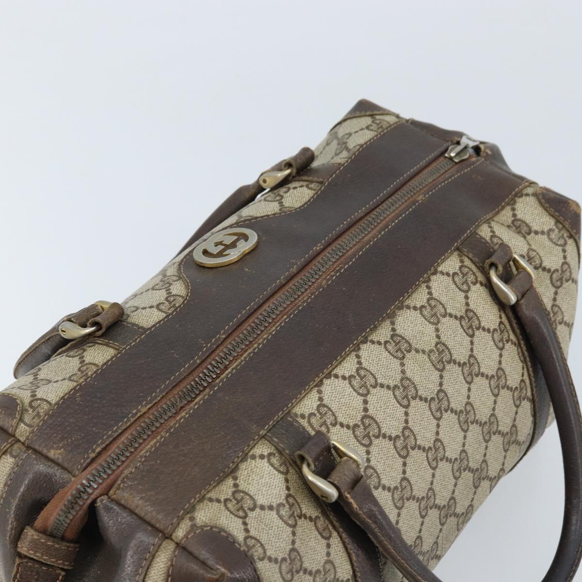 GUCCI GG Supreme Boston Bag PVC Beige Gold 14 03 3214 Auth LNZ370