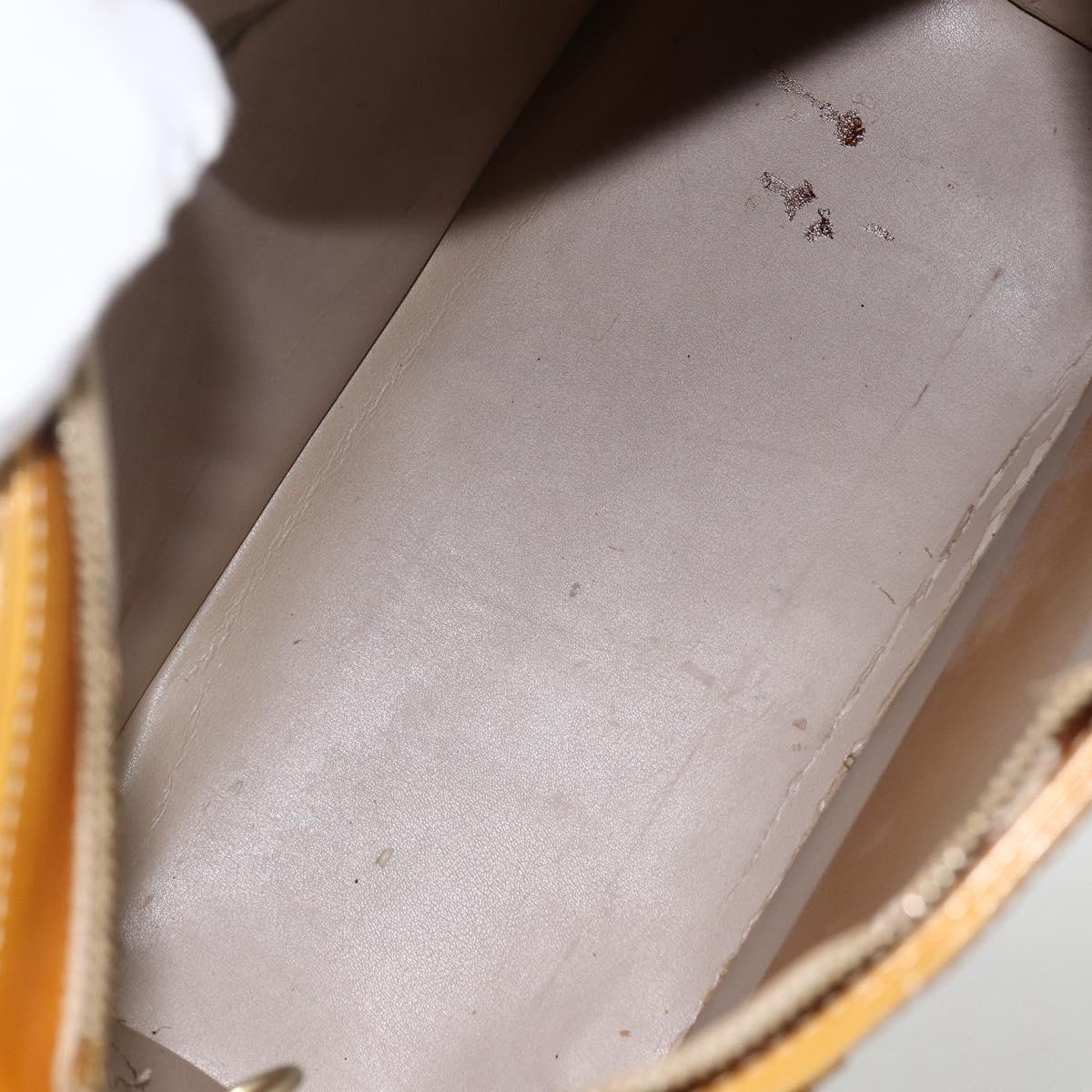 LOUIS VUITTON Monogram Vernis Houston Hand Bag Beige M91004 LV Auth LNZ383