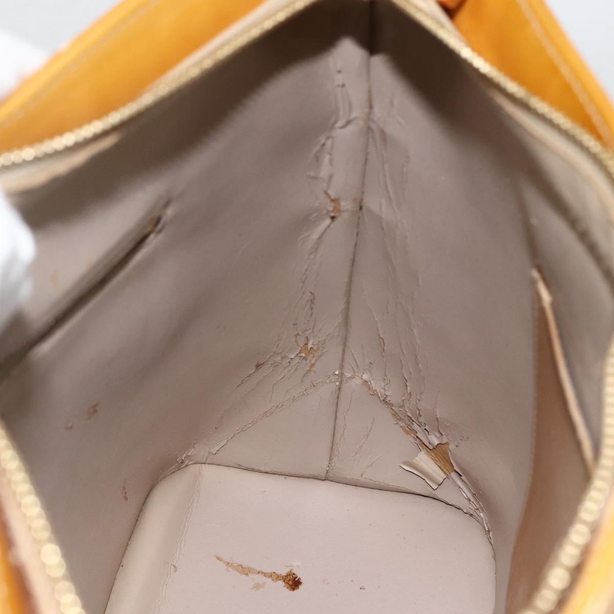 LOUIS VUITTON Monogram Vernis Houston Hand Bag Beige M91004 LV Auth LNZ383
