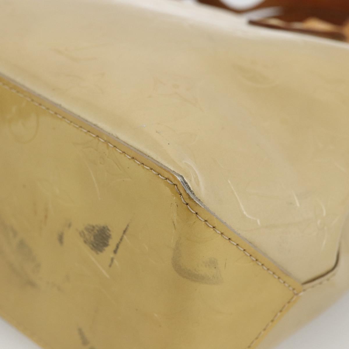 LOUIS VUITTON Monogram Vernis Reade PM Hand Bag Beige M91334 LV Auth LNZ388