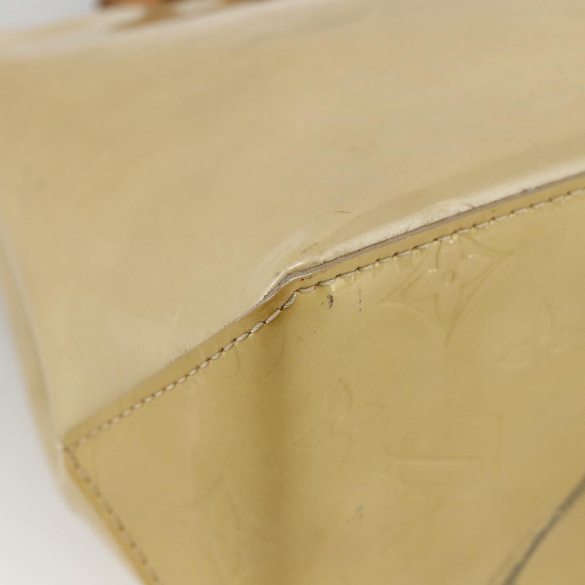 LOUIS VUITTON Monogram Vernis Reade PM Hand Bag Beige M91334 LV Auth LNZ388