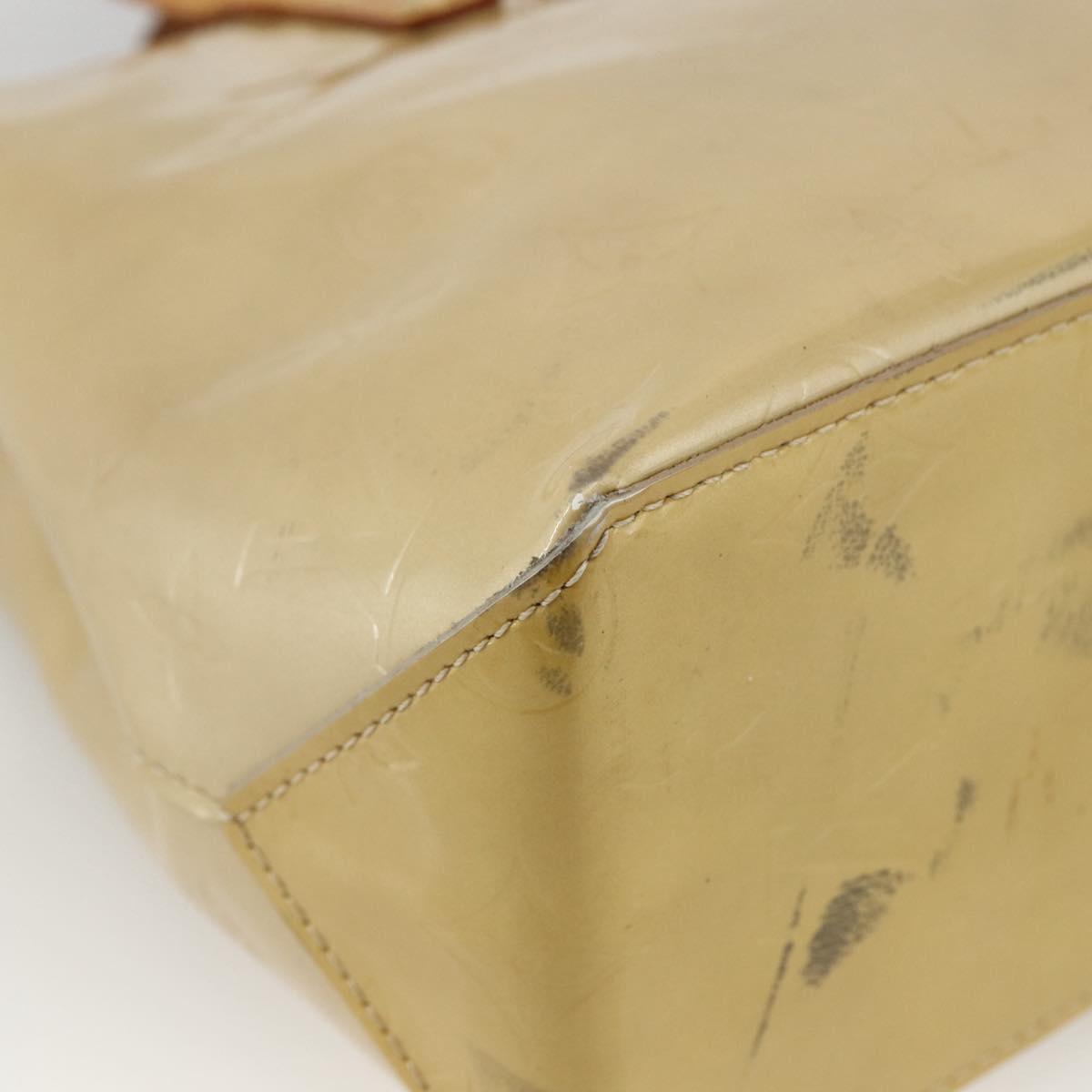 LOUIS VUITTON Monogram Vernis Reade PM Hand Bag Beige M91334 LV Auth LNZ388