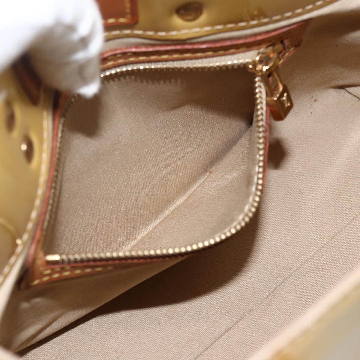 LOUIS VUITTON Monogram Vernis Reade PM Hand Bag Beige M91334 LV Auth LNZ388