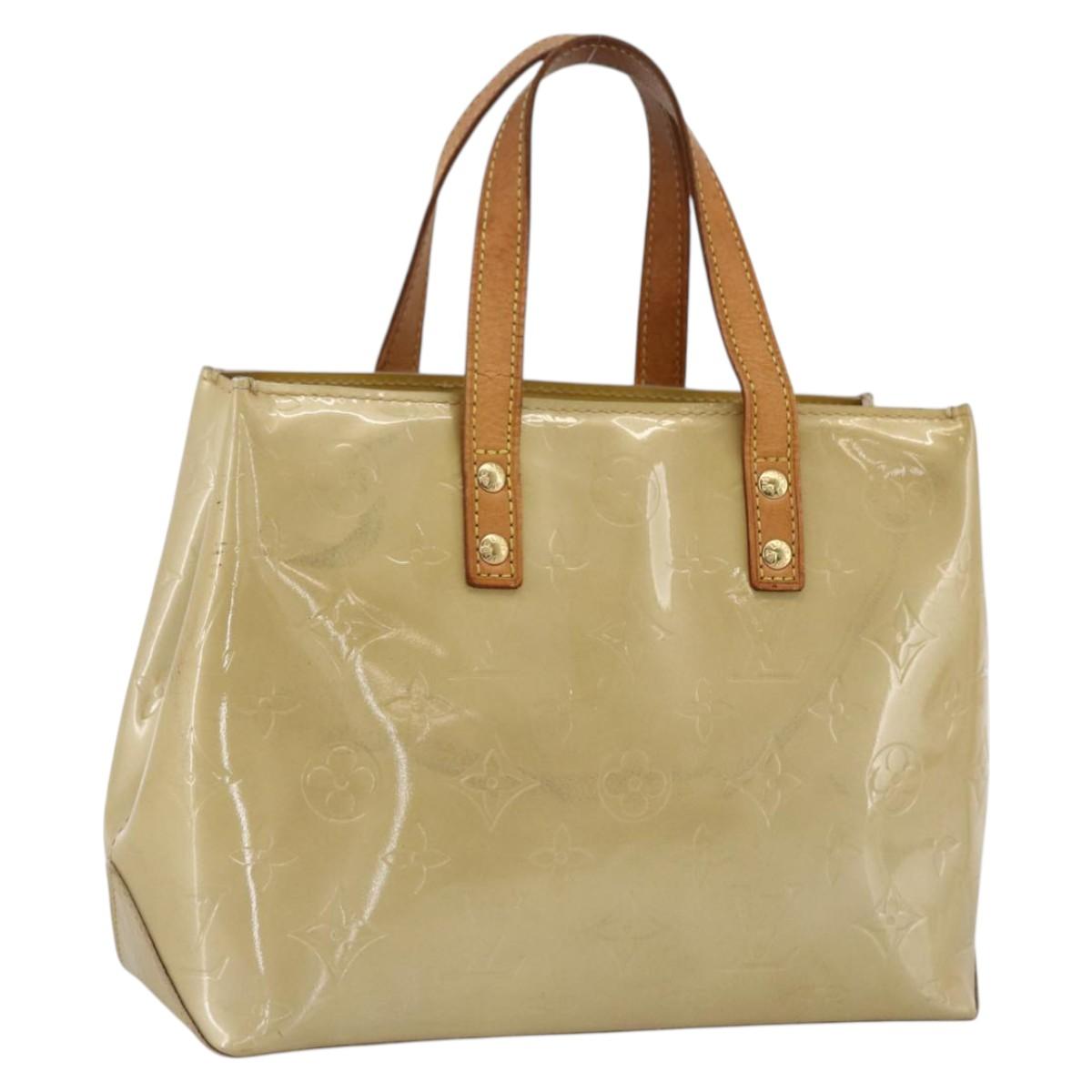 LOUIS VUITTON Monogram Vernis Reade PM Hand Bag Beige M91334 LV Auth LNZ388