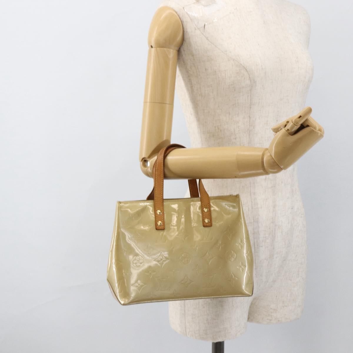 LOUIS VUITTON Monogram Vernis Reade PM Hand Bag Beige M91334 LV Auth LNZ388