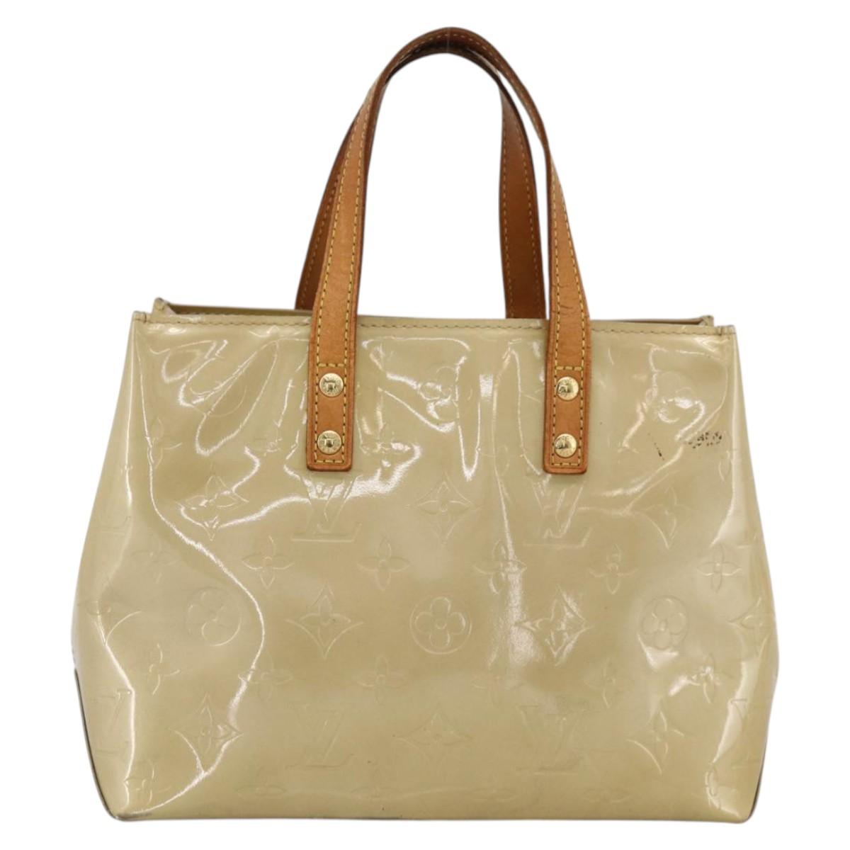 LOUIS VUITTON Monogram Vernis Reade PM Hand Bag Beige M91334 LV Auth LNZ388
