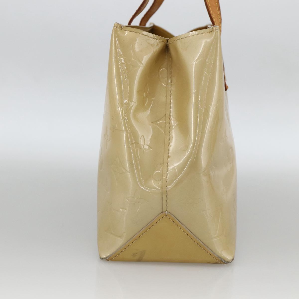 LOUIS VUITTON Monogram Vernis Reade PM Hand Bag Beige M91334 LV Auth LNZ388