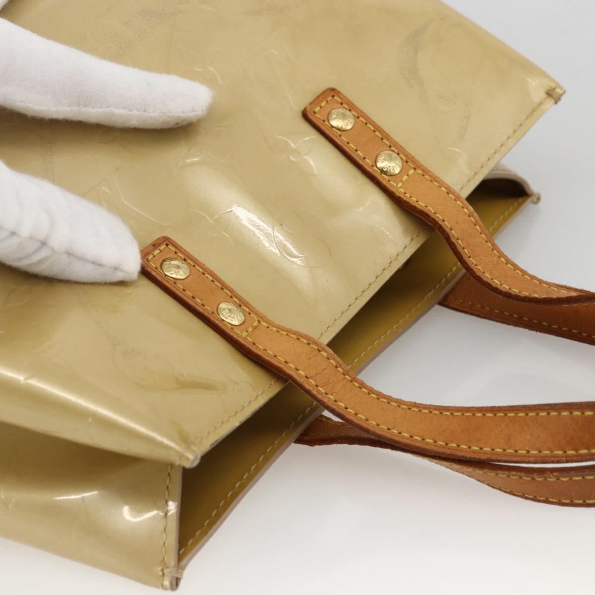LOUIS VUITTON Monogram Vernis Reade PM Hand Bag Beige M91334 LV Auth LNZ388
