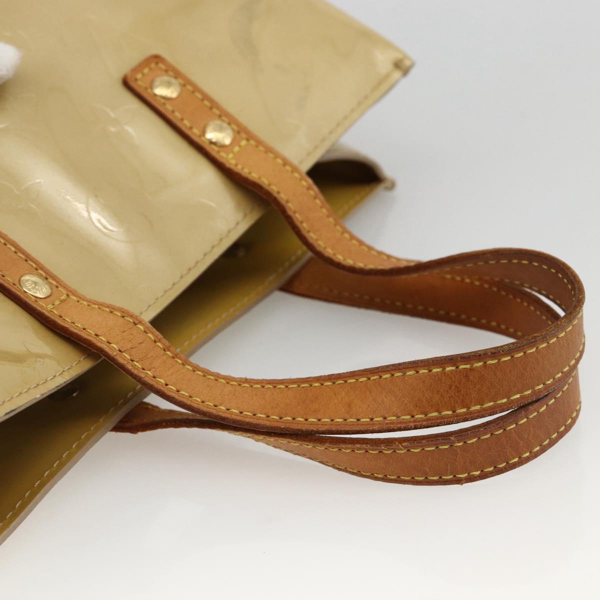 LOUIS VUITTON Monogram Vernis Reade PM Hand Bag Beige M91334 LV Auth LNZ388