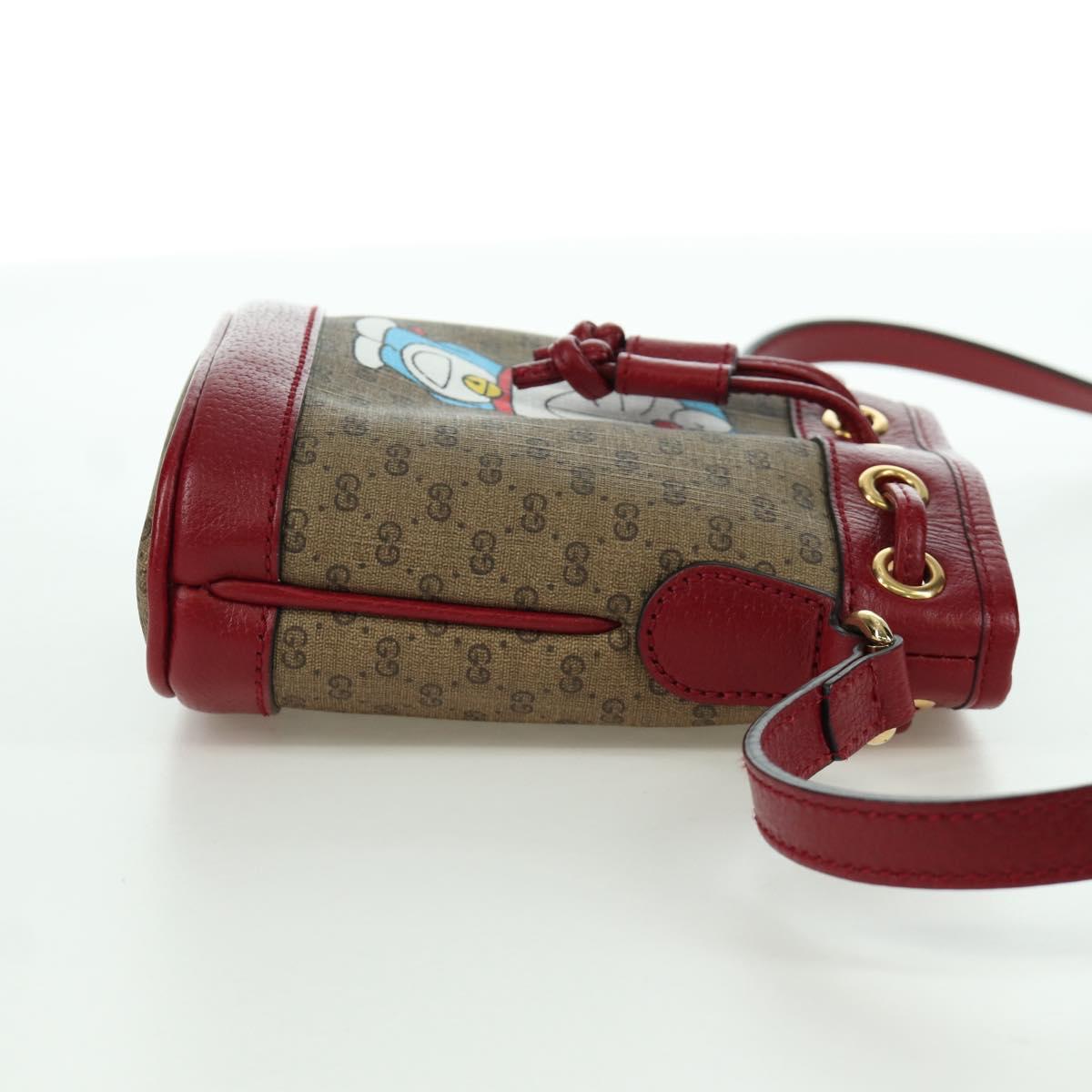 GUCCI GUCCI × Doraemon Micro GG Supreme Bag PVC Beige Gold 647801 Auth LNZ389SM