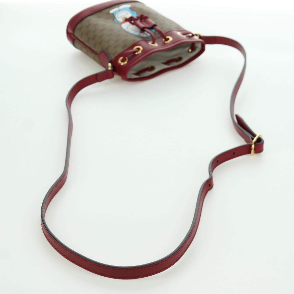 GUCCI GUCCI × Doraemon Micro GG Supreme Bag PVC Beige Gold 647801 Auth LNZ389SM