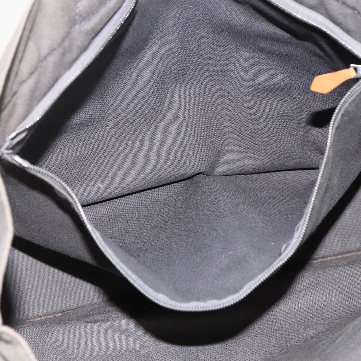 HERMES Fourre Tout MM Hand Bag Canvas Gray Silver Auth LNZ390