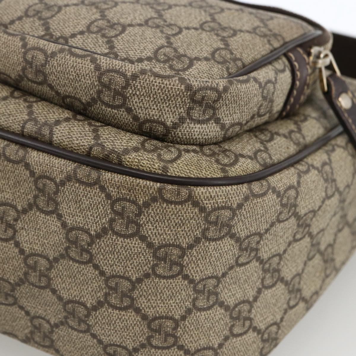 GUCCI GG Supreme Shoulder Bag PVC Beige Gold 246881 Auth LNZ392