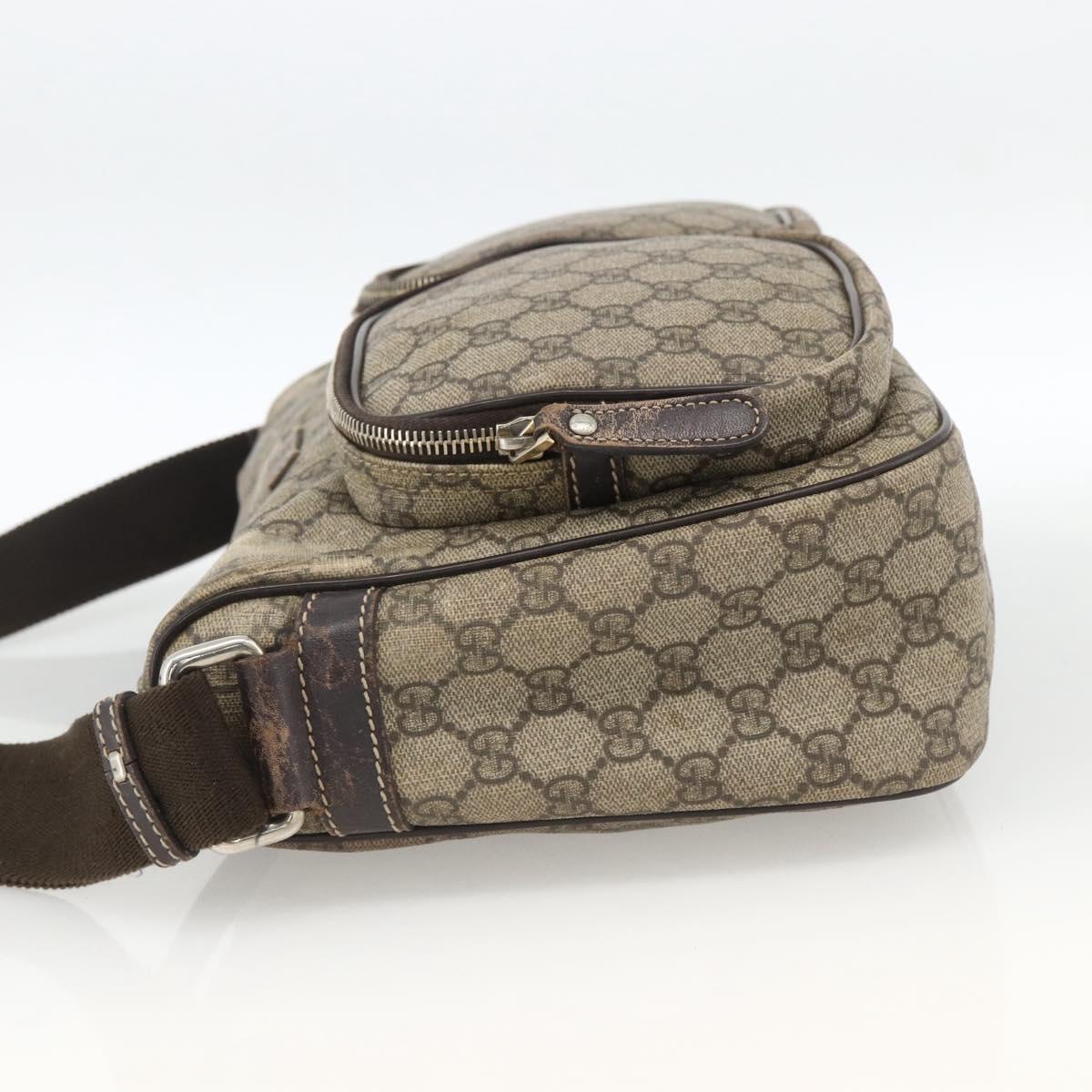 GUCCI GG Supreme Shoulder Bag PVC Beige Gold 246881 Auth LNZ392