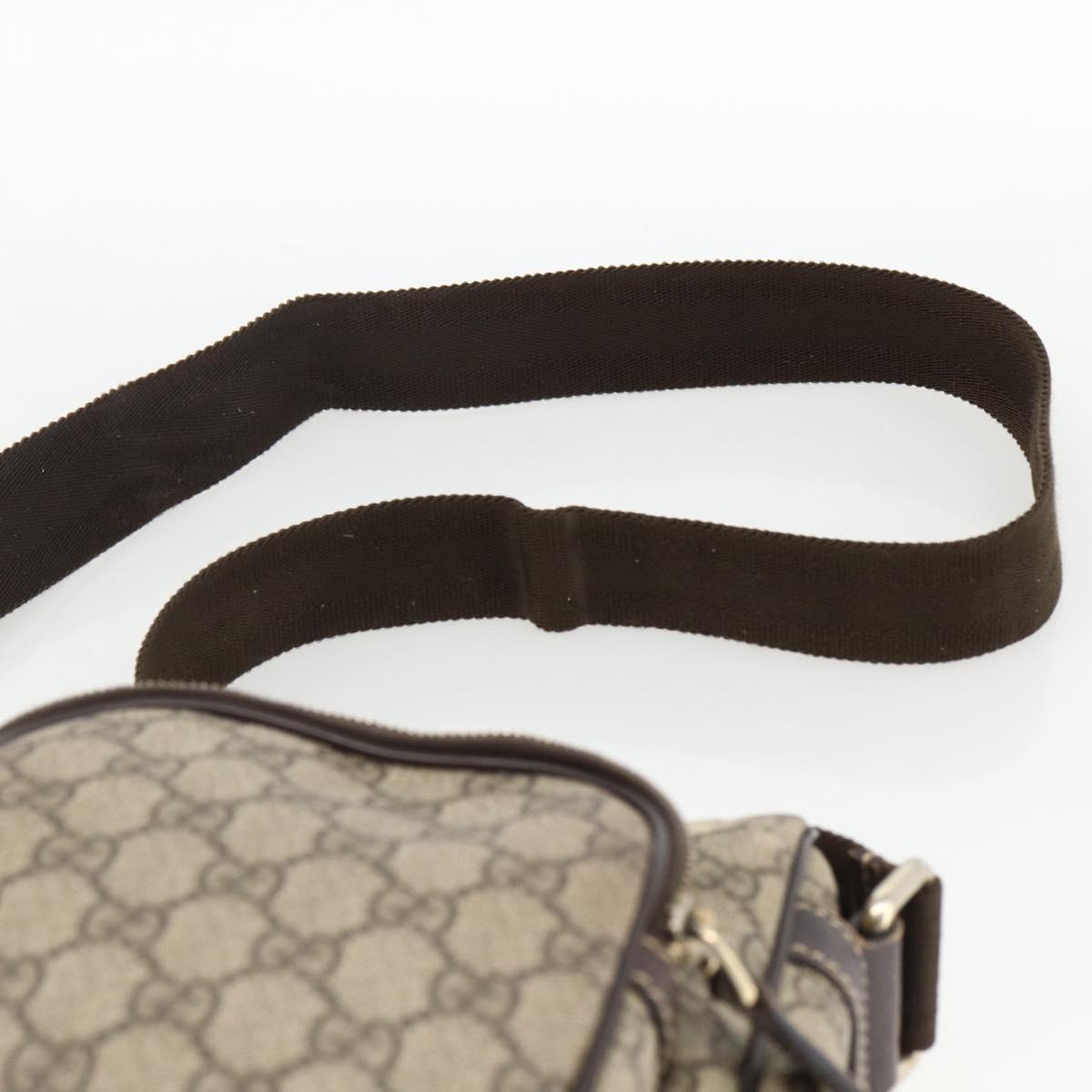 GUCCI GG Supreme Shoulder Bag PVC Beige Gold 246881 Auth LNZ392