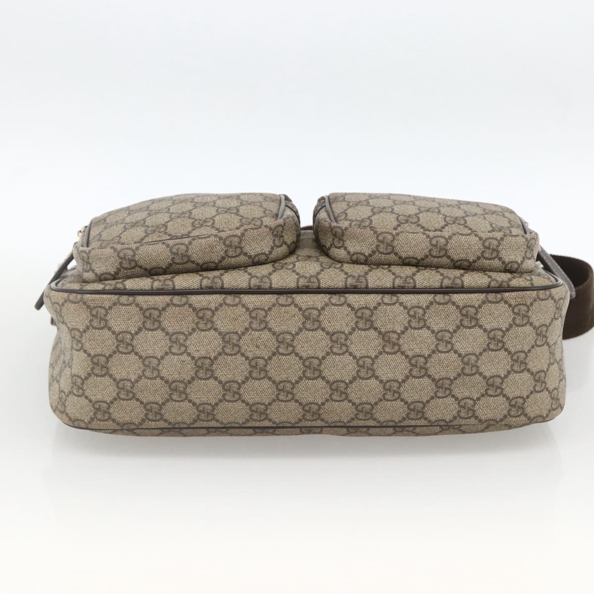 GUCCI GG Supreme Shoulder Bag PVC Beige Gold 246881 Auth LNZ392