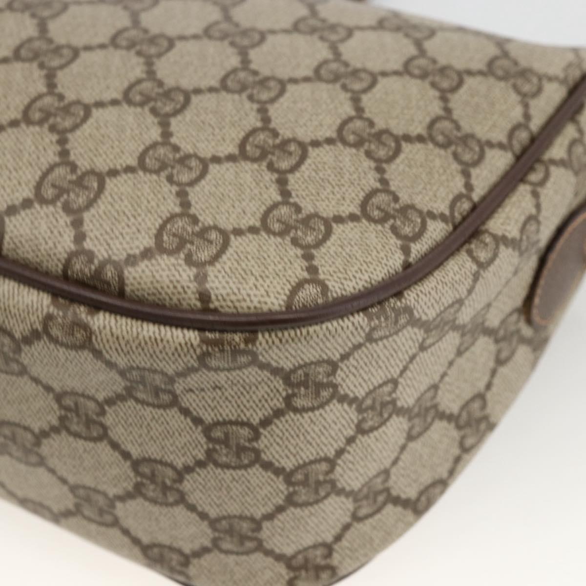 GUCCI GG Supreme Web Sherry Line Bag PVC Beige Gold 89 02 077 Auth LNZ393