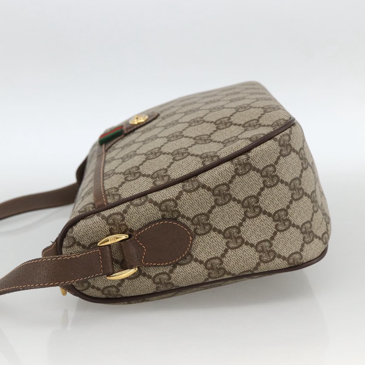 GUCCI GG Supreme Web Sherry Line Bag PVC Beige Gold 89 02 077 Auth LNZ393