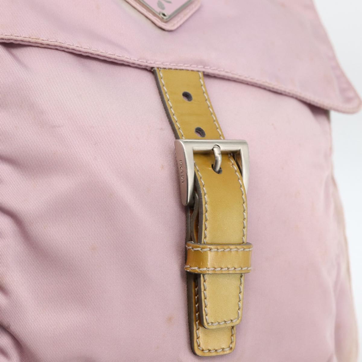 PRADA Shoulder Bag Nylon Pink Silver Auth LNZ394