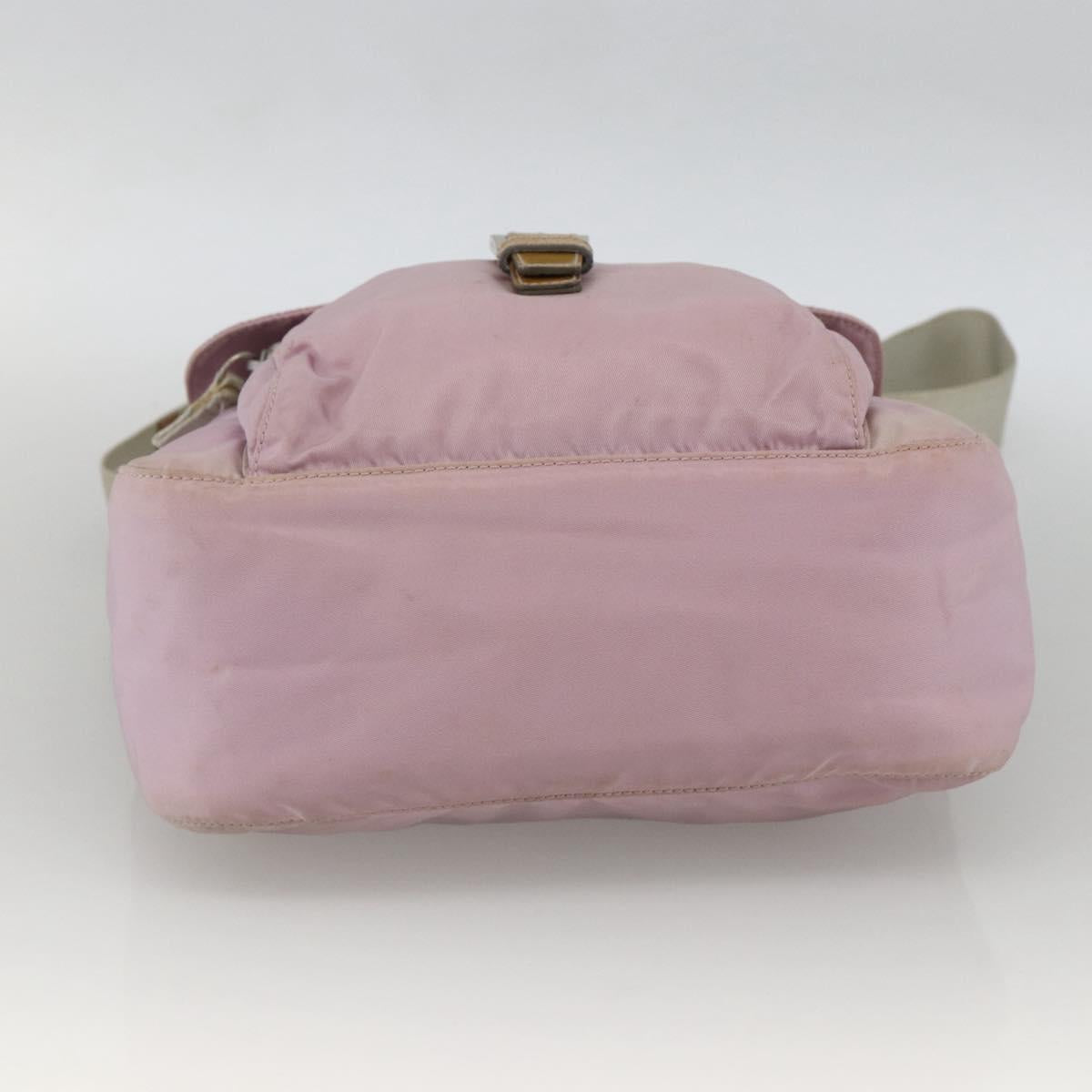 PRADA Shoulder Bag Nylon Pink Silver Auth LNZ394