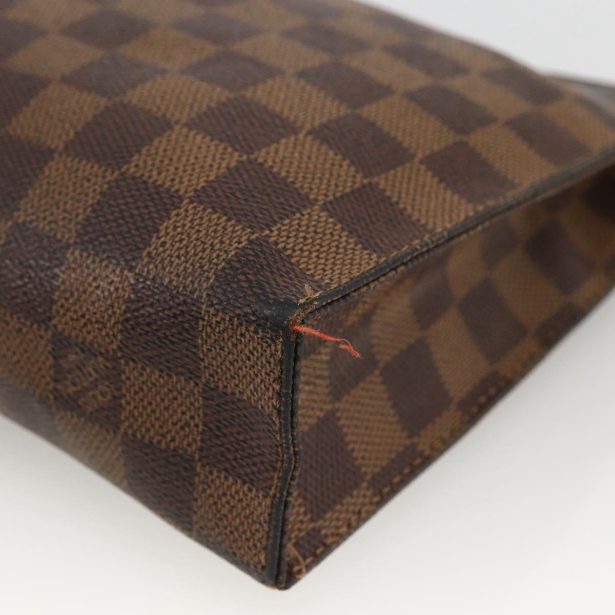 LOUIS VUITTON Damier Ebene Poche Toilette 26 Pouch N47543 LV Auth LNZ396