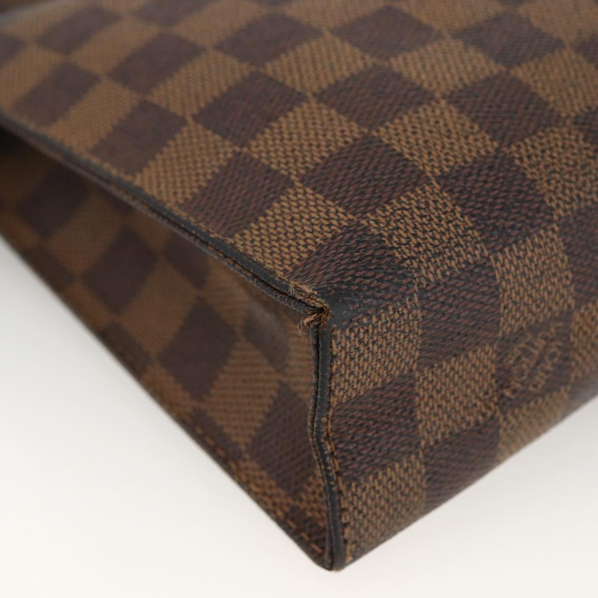 LOUIS VUITTON Damier Ebene Poche Toilette 26 Pouch N47543 LV Auth LNZ396