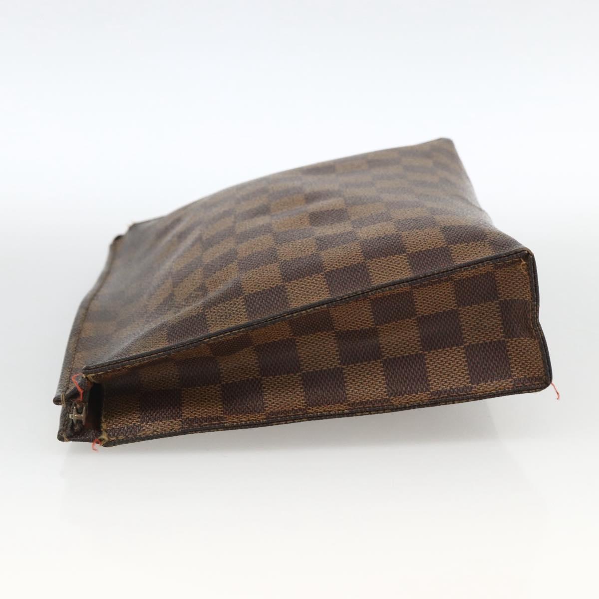 LOUIS VUITTON Damier Ebene Poche Toilette 26 Pouch N47543 LV Auth LNZ396