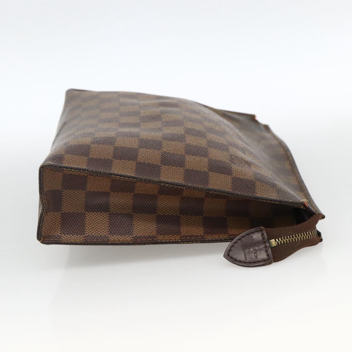 LOUIS VUITTON Damier Ebene Poche Toilette 26 Pouch N47543 LV Auth LNZ396