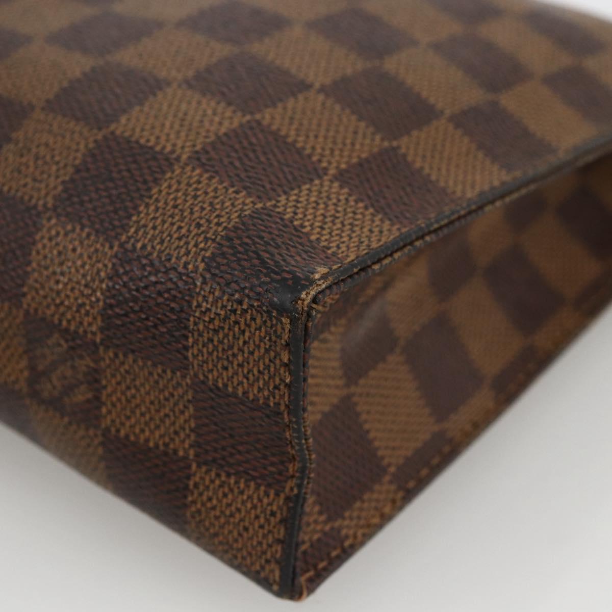 LOUIS VUITTON Damier Ebene Poche Toilette 26 Pouch N47543 LV Auth LNZ396
