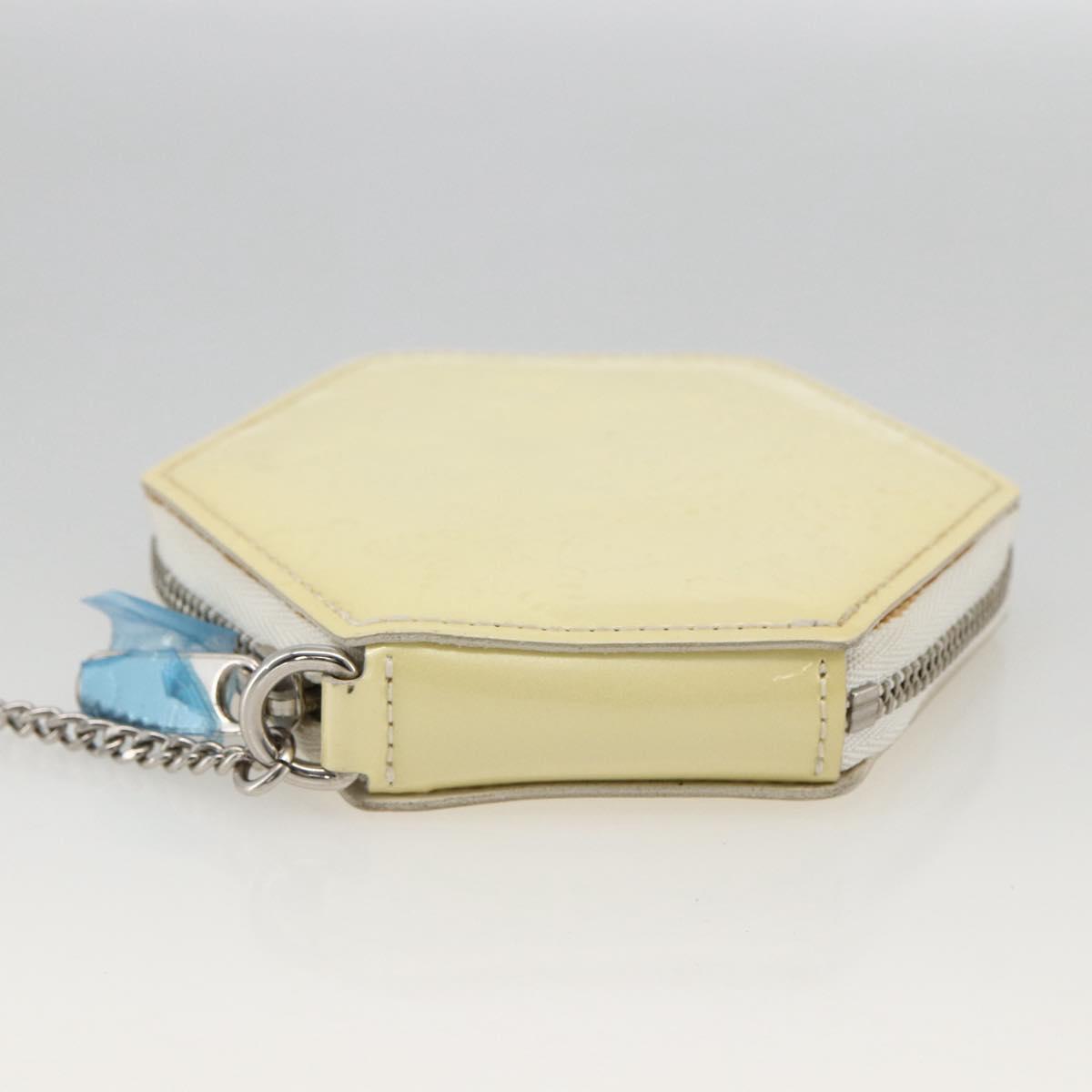 LOUIS VUITTON Vernis Porte Monnaie Flocon Coin Purse Perle M58216 Auth LNZ408V