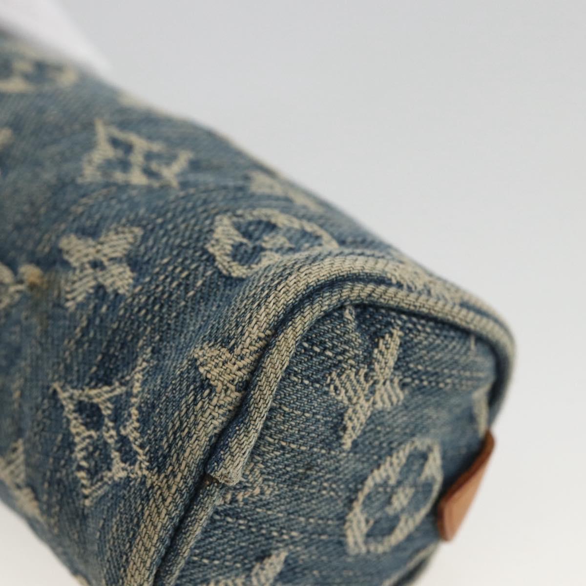 LOUIS VUITTON Denim Trousse Speedy PM Accessory Pouch M95082 Auth LNZ411A