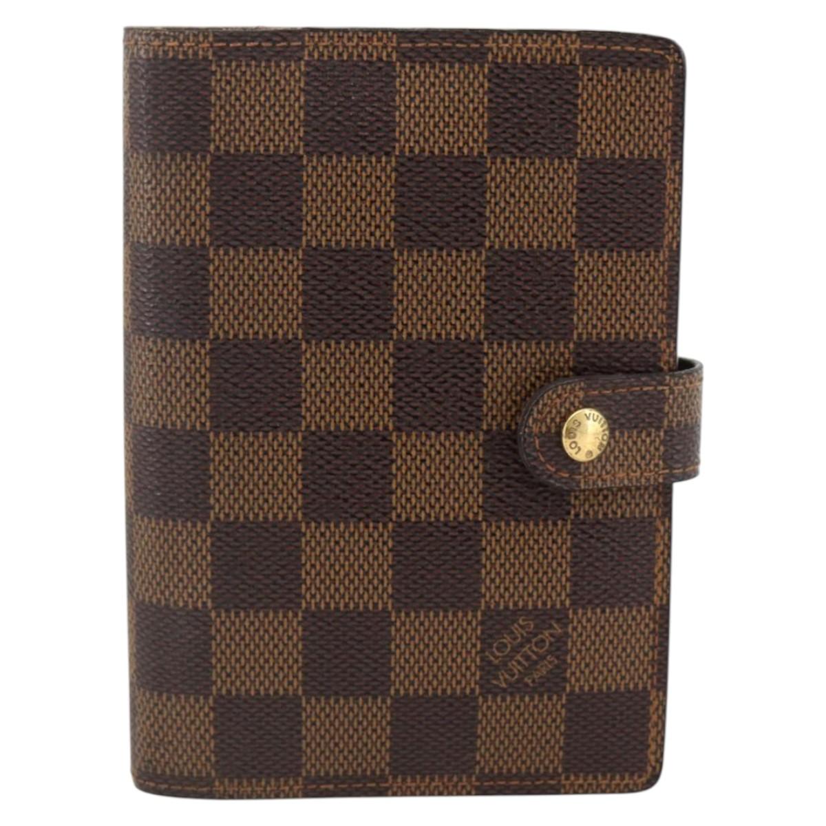 LOUIS VUITTON Damier Ebene Agenda PM Day Planner Cover R20700 LV Auth LNZ412