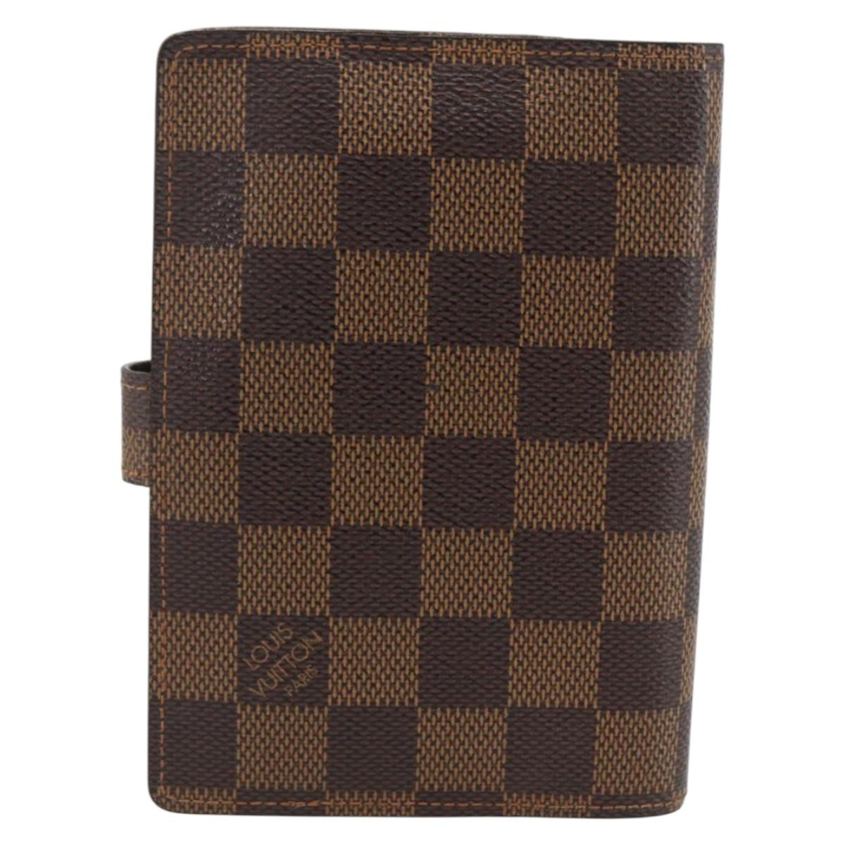 LOUIS VUITTON Damier Ebene Agenda PM Day Planner Cover R20700 LV Auth LNZ412