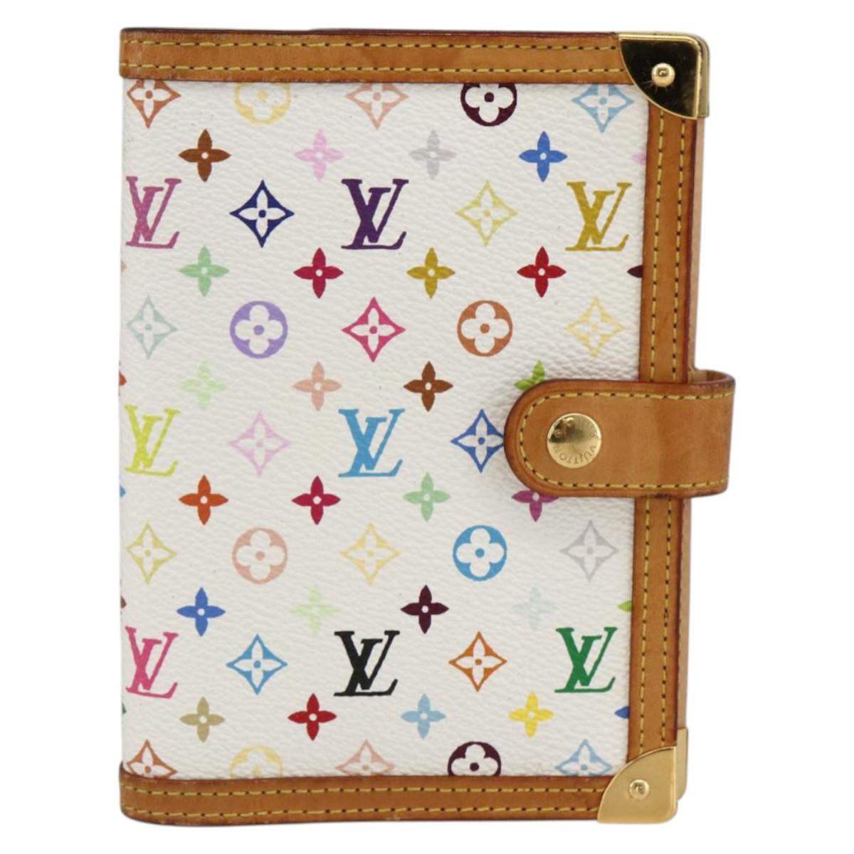 LOUIS VUITTON Multicolor Agenda PM Day Planner Cover White R21074 Auth LNZ414V