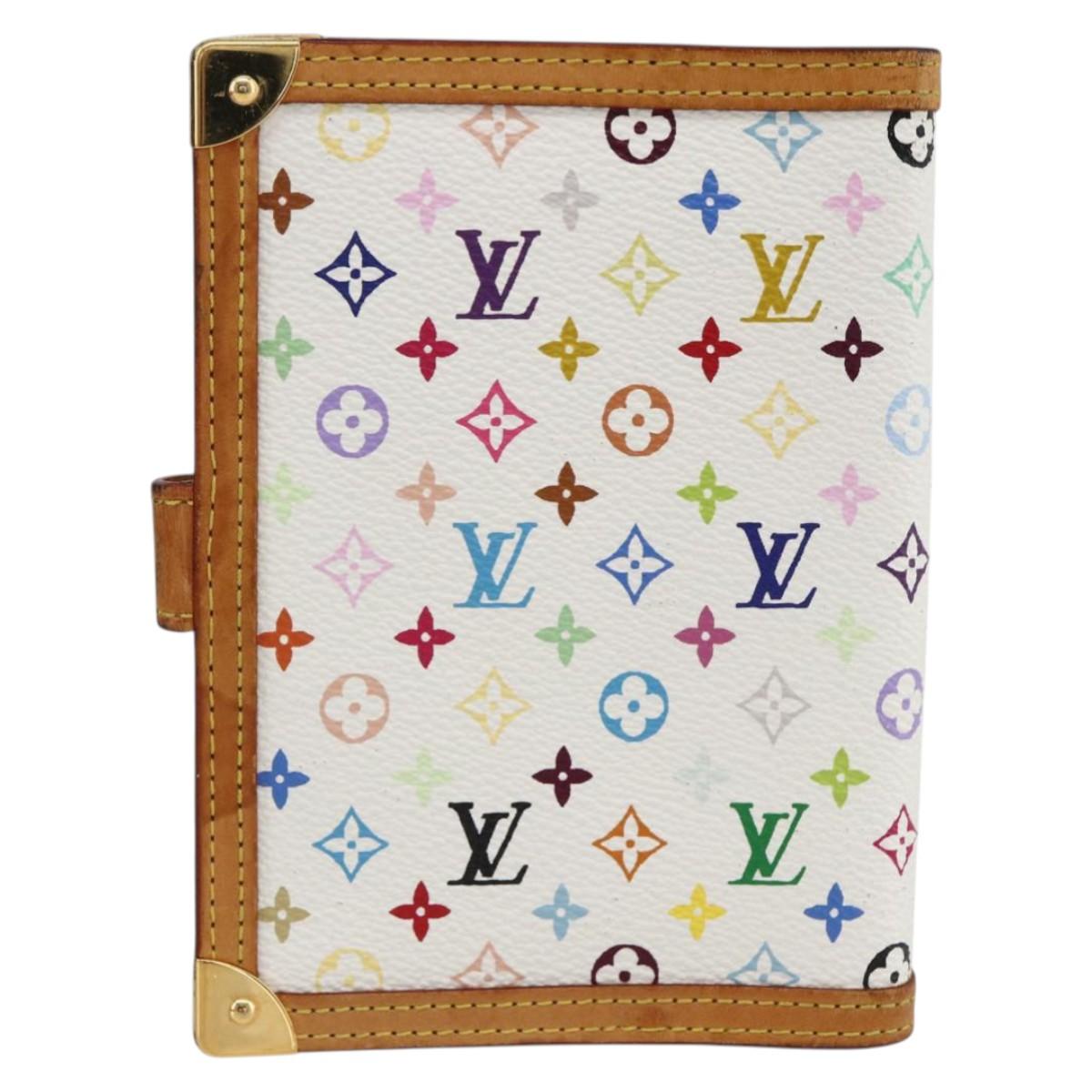 LOUIS VUITTON Multicolor Agenda PM Day Planner Cover White R21074 Auth LNZ414V