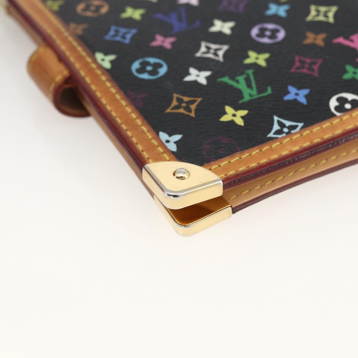 LOUIS VUITTON Multicolor Agenda PM Day Planner Cover Black R20895 Auth LNZ415V