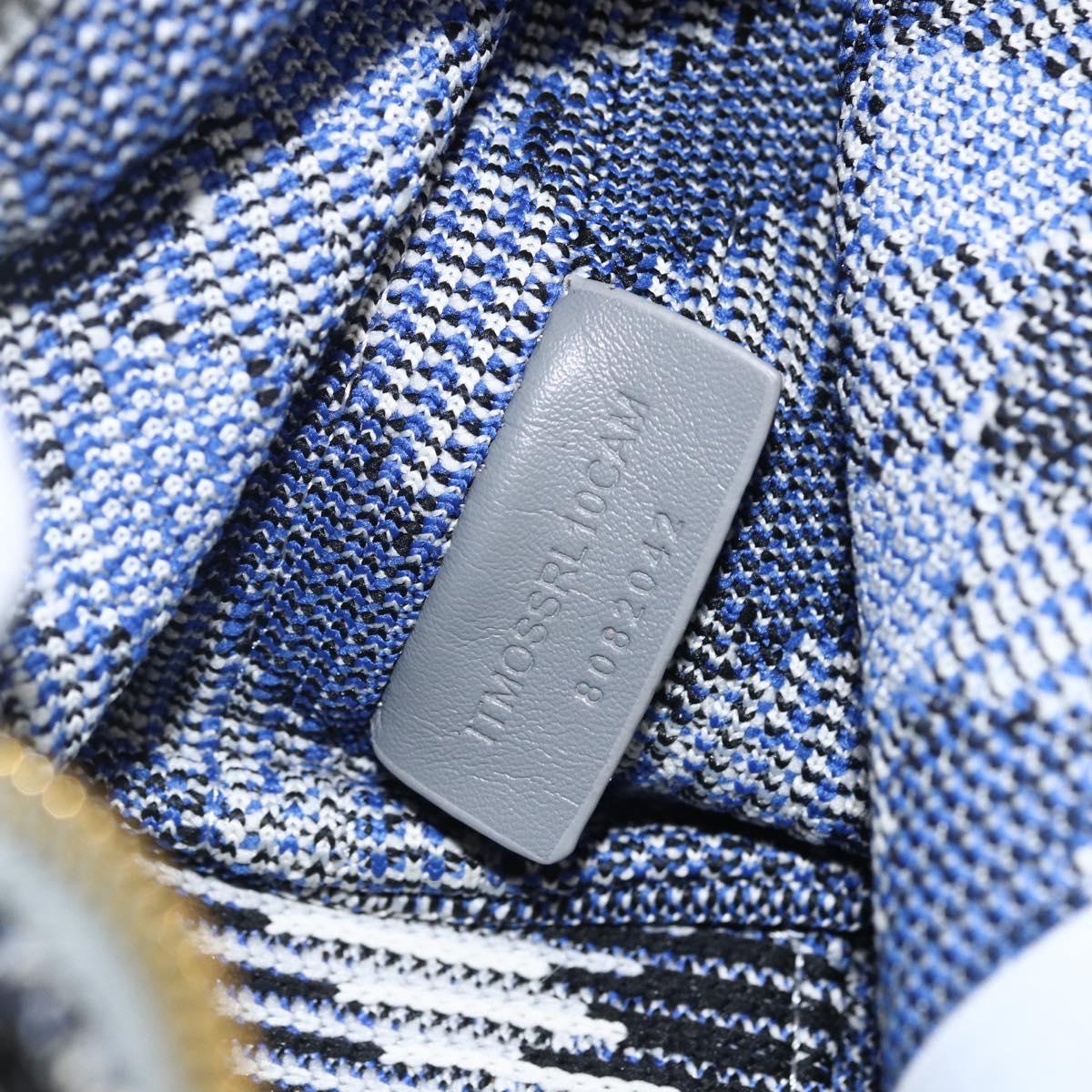 BURBERRY Nova Check Hand Bag Canvas Light Blue Gold Auth LNZ422SAM
