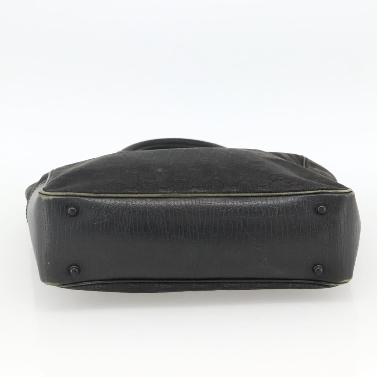 GUCCI Bamboo GG Canvas Hand Bag Black 112530 Auth LNZ427