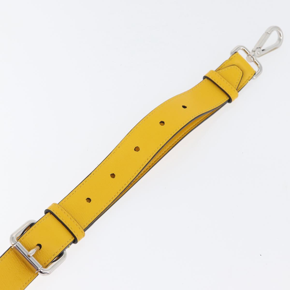 FENDI Leather Shoulder Strap 35.4""-43.3"" Yellow Auth LNZ434