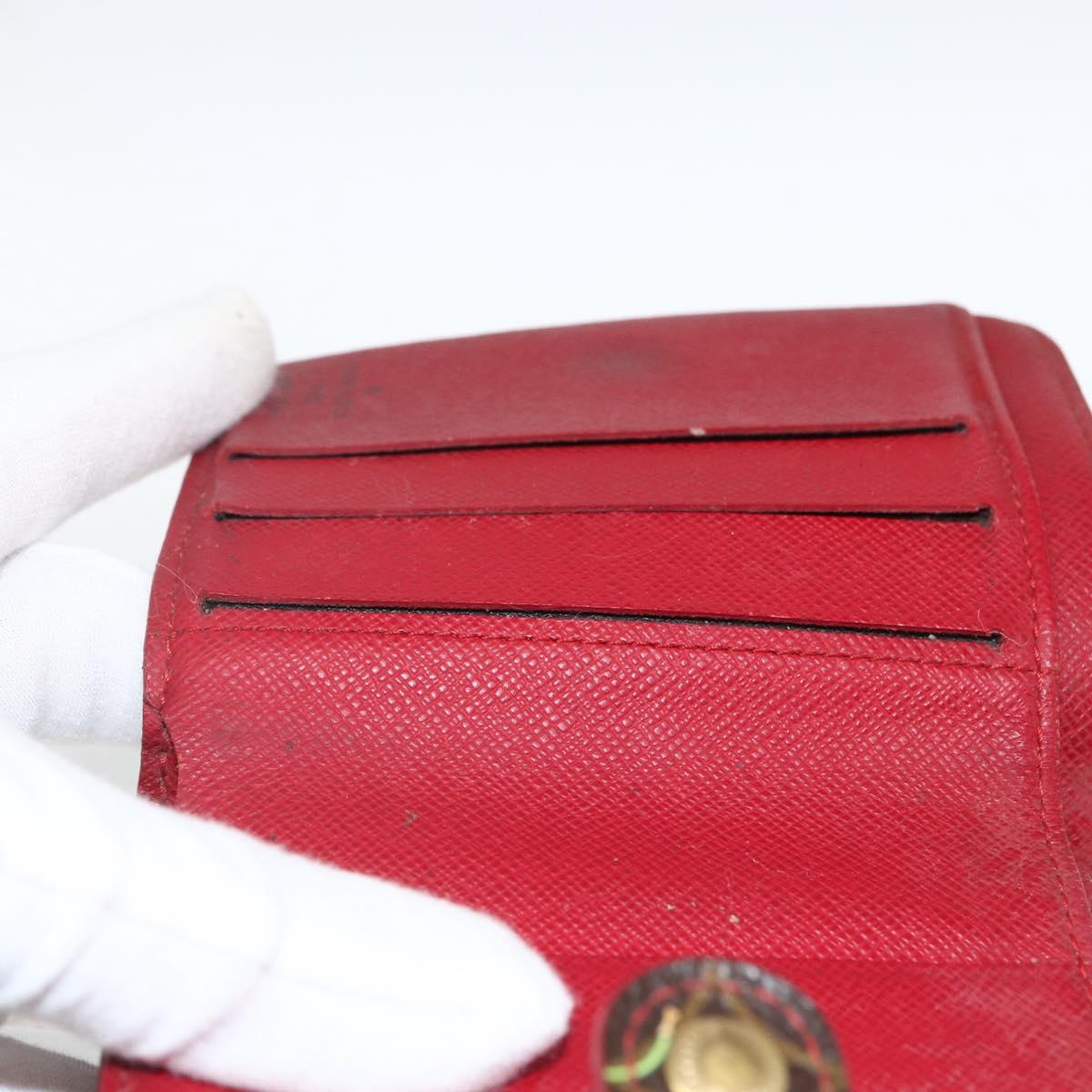 LOUIS VUITTON Monogram Cherry Compact zip Bifold Wallet M95005 LV Auth LNZ439
