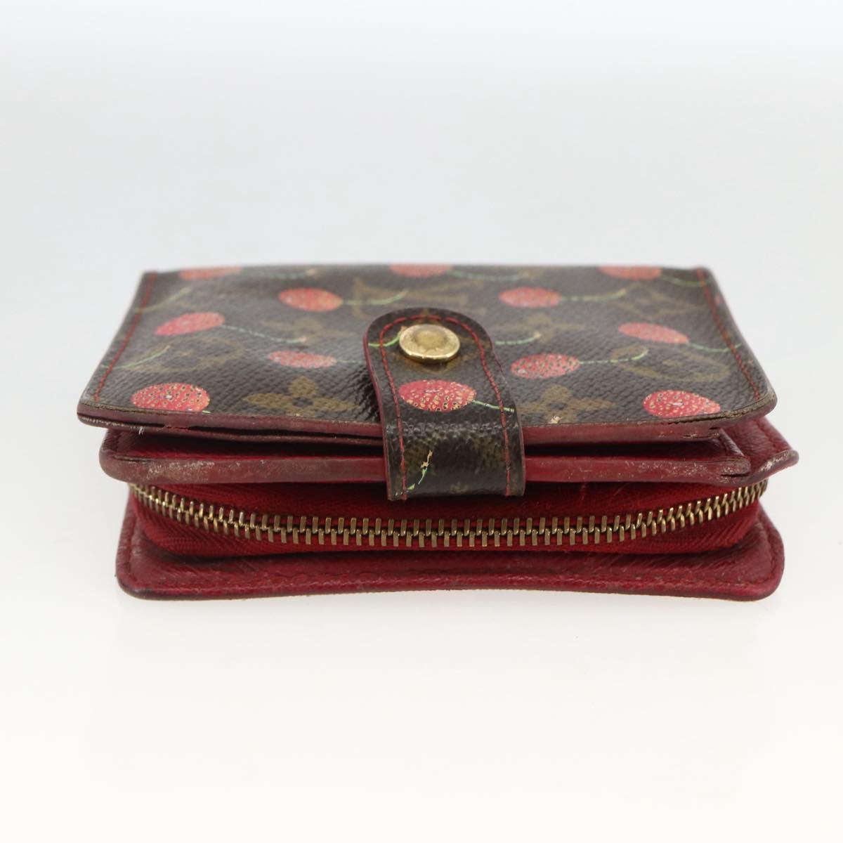 LOUIS VUITTON Monogram Cherry Compact zip Bifold Wallet M95005 LV Auth LNZ439