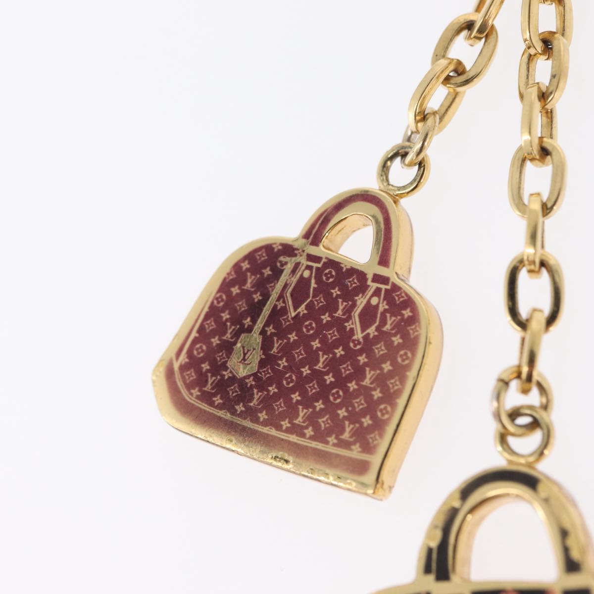 LOUIS VUITTON Bag Charm Iconic Bag Charm metal Red Black LV Auth LNZ441