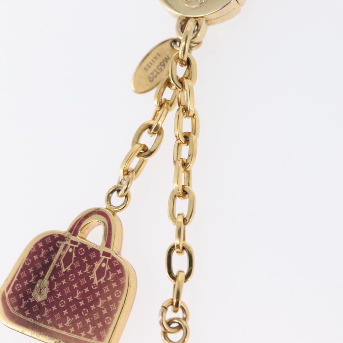 LOUIS VUITTON Bag Charm Iconic Bag Charm metal Red Black LV Auth LNZ441