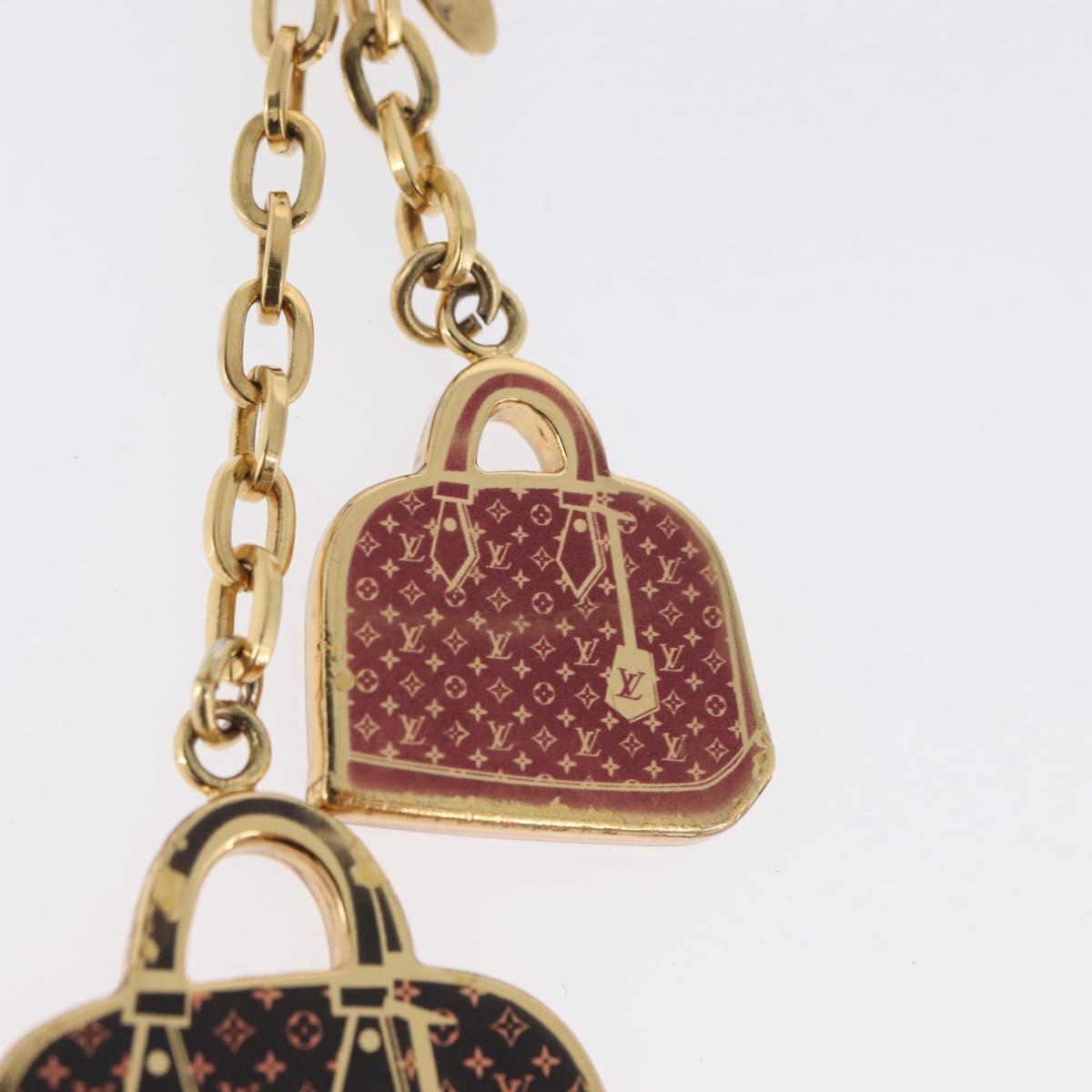 LOUIS VUITTON Bag Charm Iconic Bag Charm metal Red Black LV Auth LNZ441