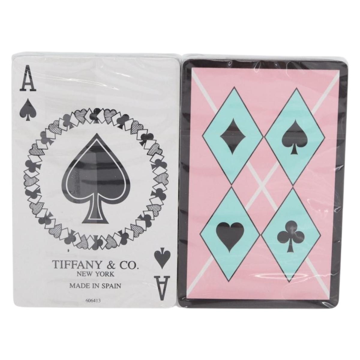 TIFFANY&Co. Playing Cards 2 Set Green Pink Auth LNZ443V