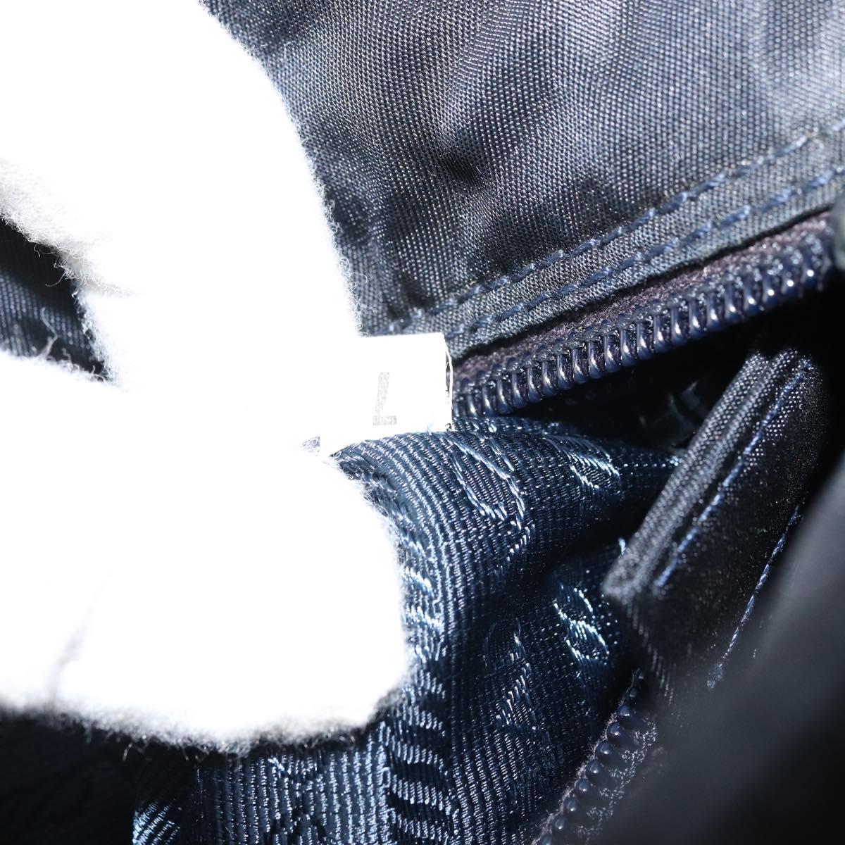PRADA Metal Handle Hand Bag Nylon Black Gold Auth LNZ454V