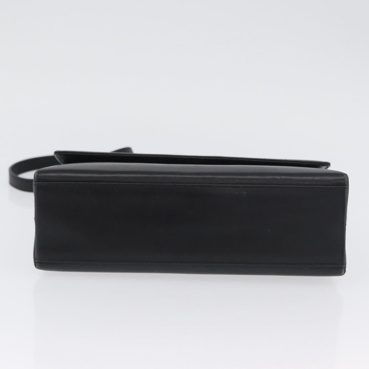 Salvatore Ferragamo Hand Bag Leather 2way Black Gold Auth LNZ457
