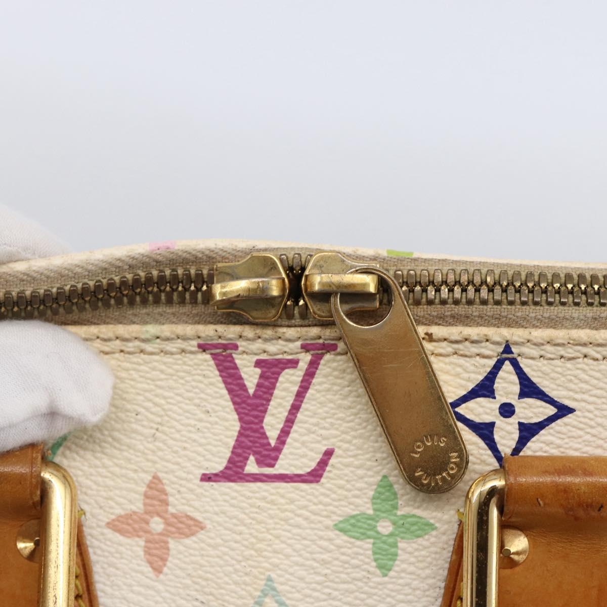LOUIS VUITTON Monogram Multicolor Alma Hand Bag White M92647 LV Auth LNZ460