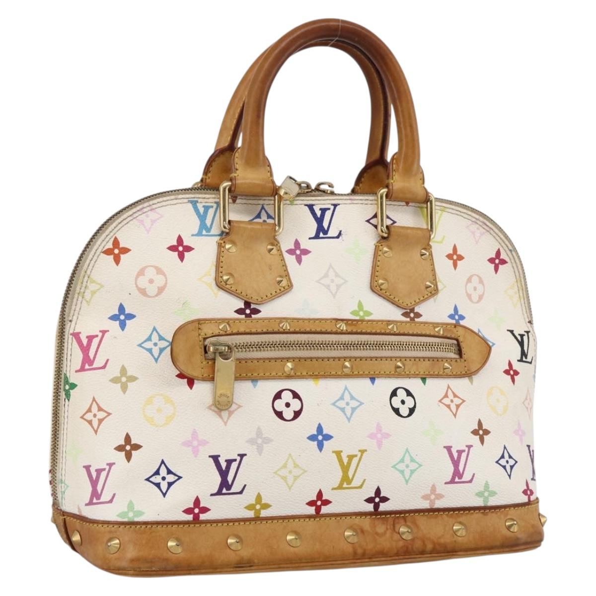 LOUIS VUITTON Monogram Multicolor Alma Hand Bag White M92647 LV Auth LNZ460